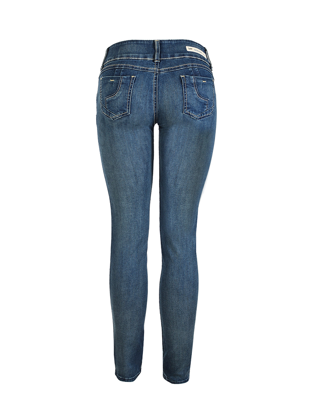 Jeans LEE 515NB para mujer en color azul índigo con corte ajustado.