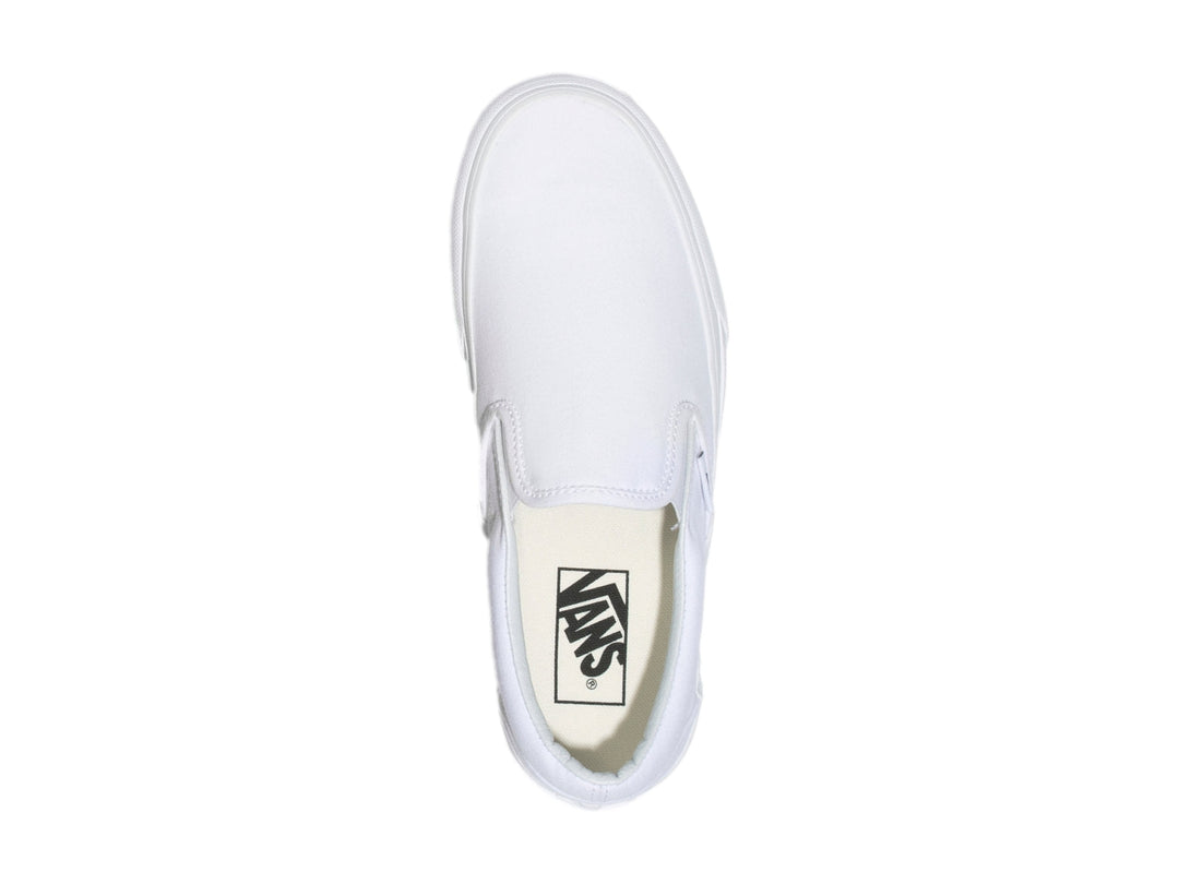 Tenis VANS Classic Slip-On Platform en color blanco total con suela de plataforma.
