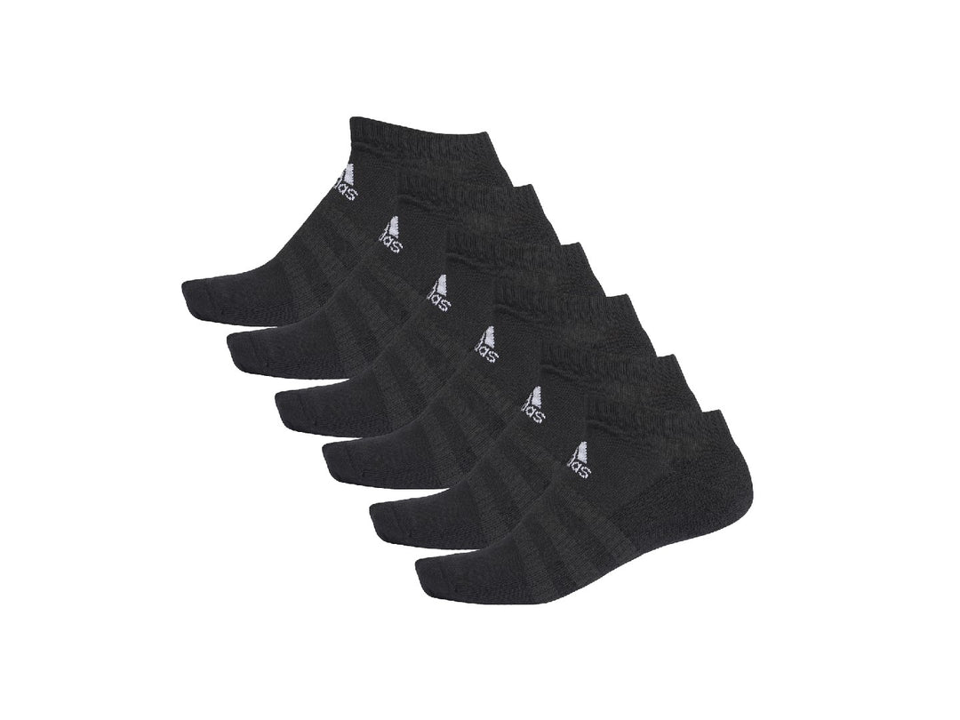 Paquete de 6 pares de calcetines cortos Adidas en color negro.