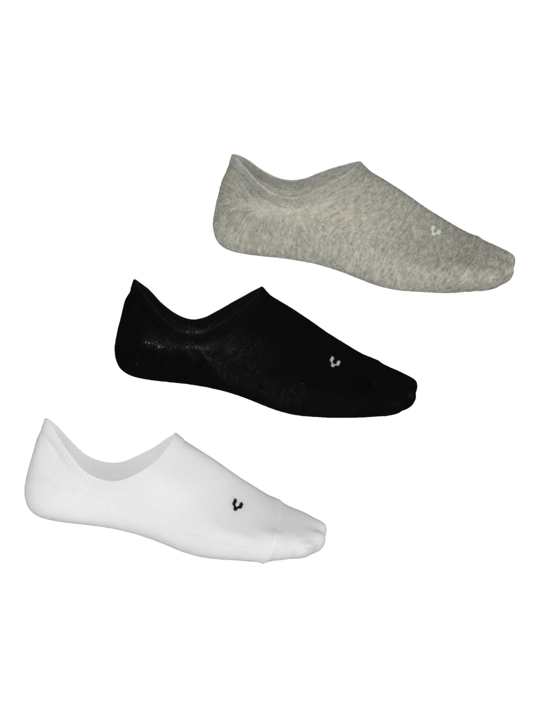 Set de tres pares de calcetines invisibles Charly en colores gris, negro y blanco.