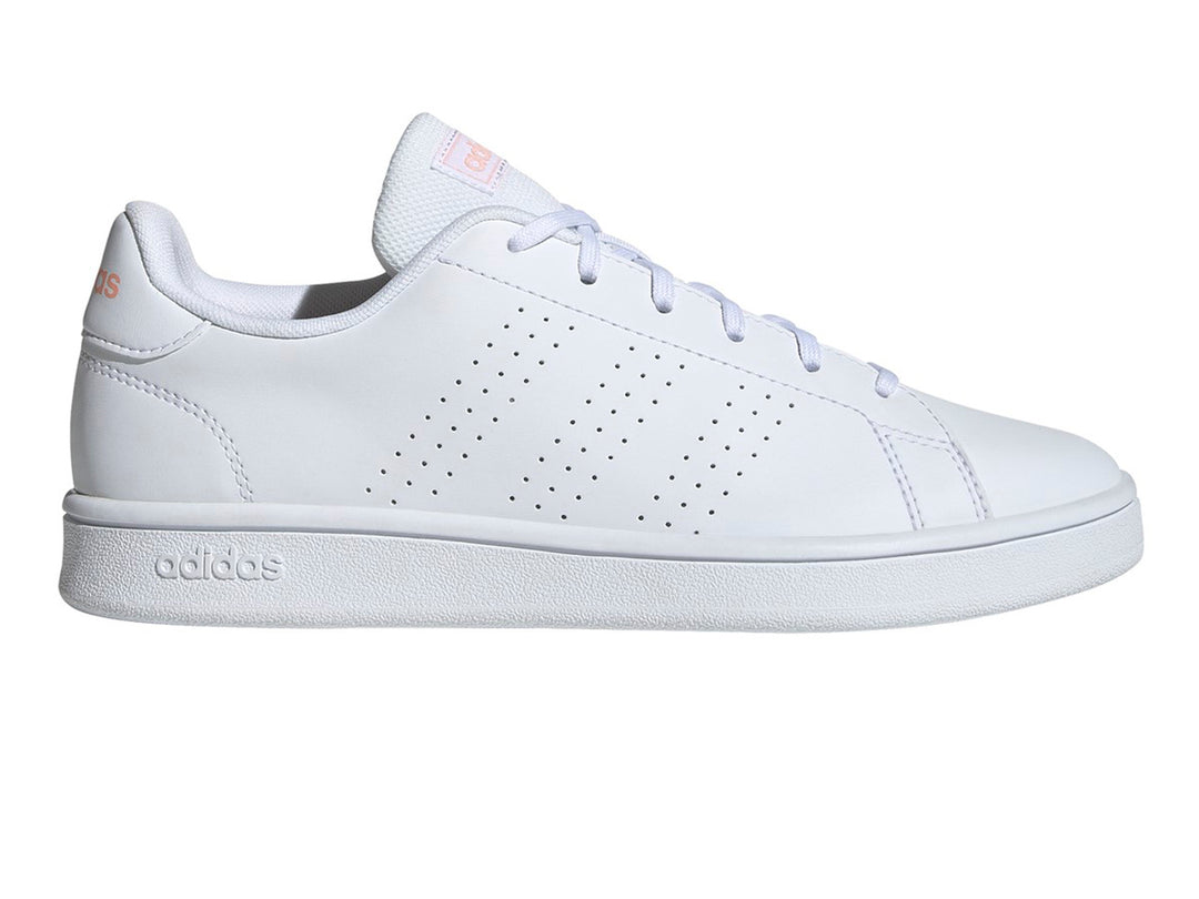 Tenis Adidas Advantage Base Blanco y Rosa para Mujer