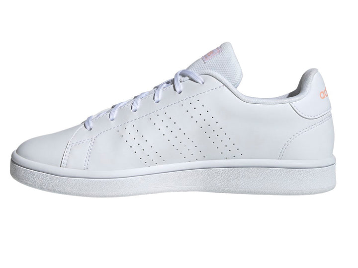 Tenis Adidas Advantage Base Blanco y Rosa para Mujer