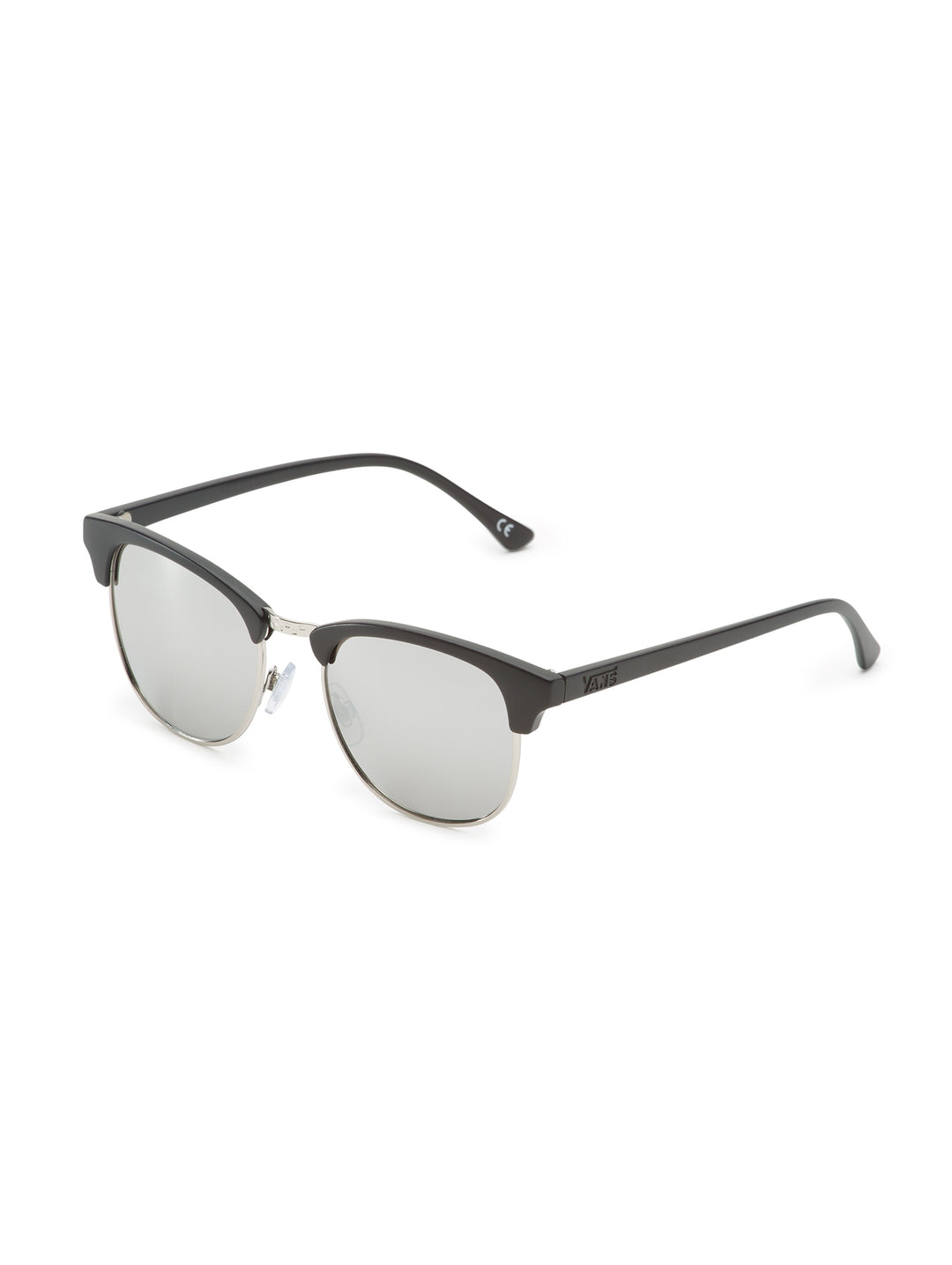 Lentes de sol Vans Dunville con montura negra mate y cristales plateados espejados.