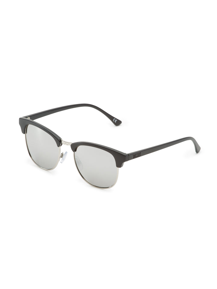 Lentes de sol Vans Dunville con montura negra mate y cristales plateados espejados.