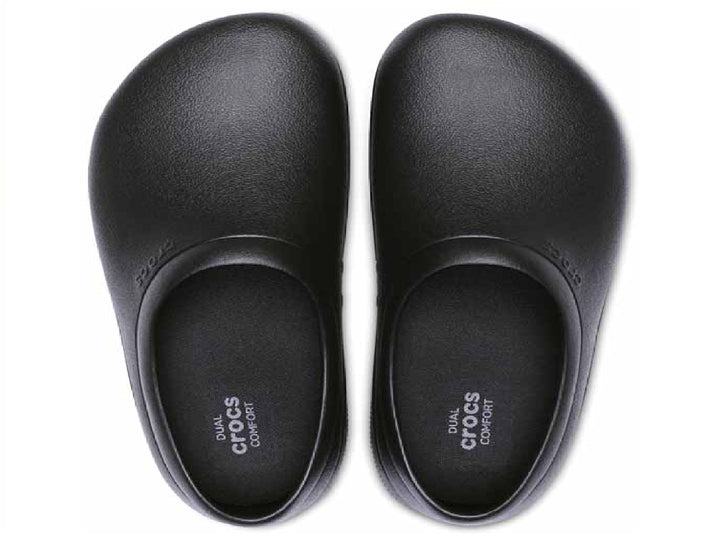 Zueco Crocs On The Clock Work Slipon para hombre en color negro.