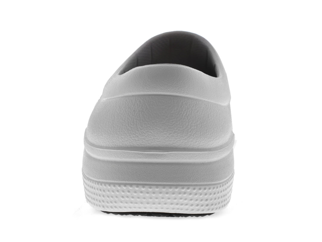 Par de zuecos Crocs On The Clock color blanco para hombre, estilo slip-on.