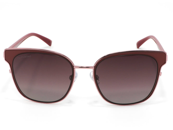 Lentes de sol Cloe para mujer en color rosa con cristales degradados y montura cuadrada.