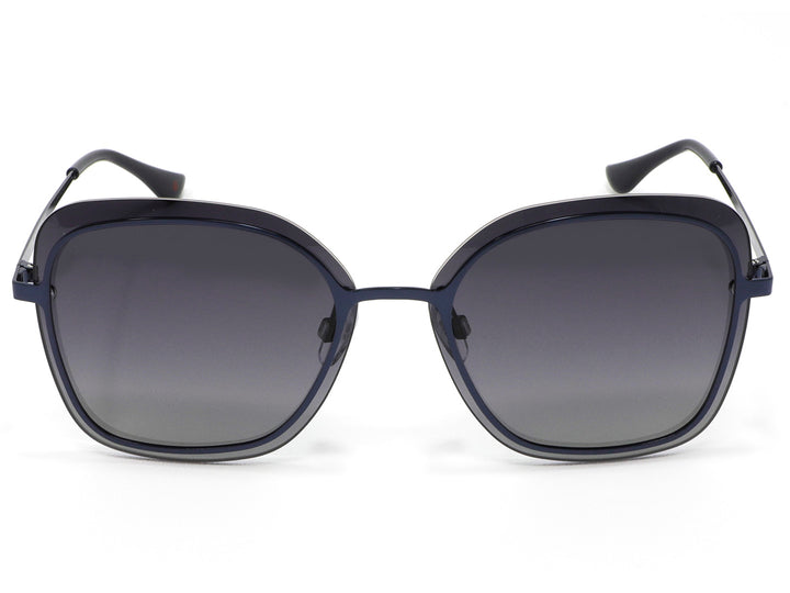 Lentes de sol para mujer Cloe en color negro con montura cuadrada y cristales degradados.
