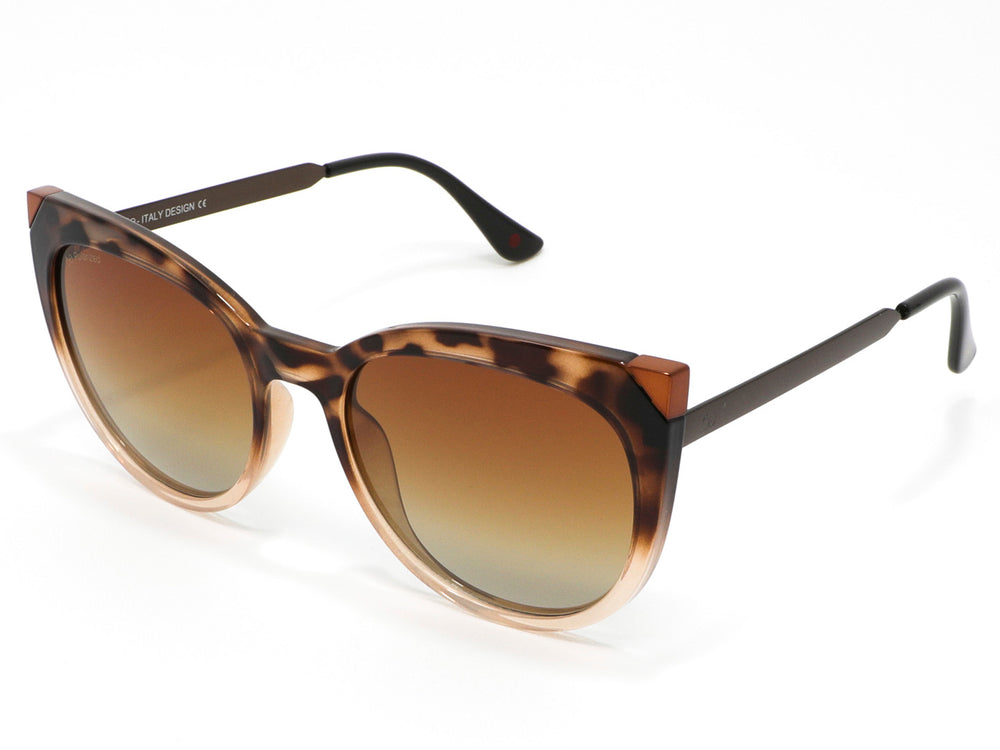Lentes de sol para mujer Cloe color carey con diseño cat-eye y micas degradadas.