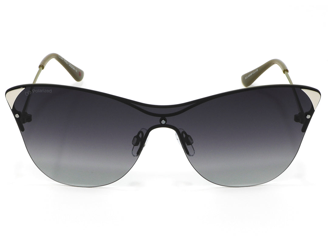 Lentes de sol Cloe para mujer color verde olivo con cristales degradados y diseño oversized.