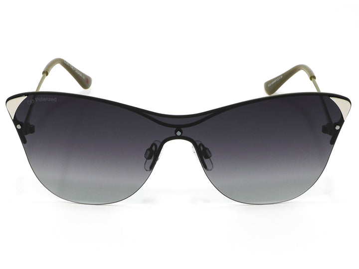 Lentes de sol Cloe para mujer color verde olivo con cristales degradados y diseño oversized.