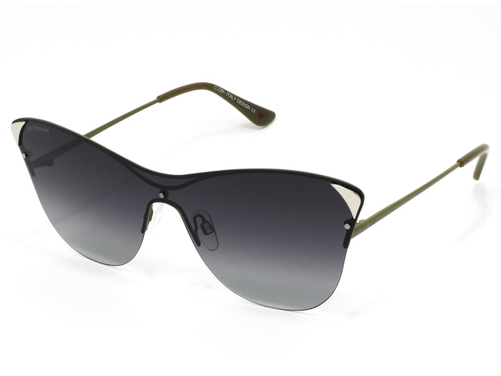 Lentes de sol Cloe para mujer color verde olivo con cristales degradados y diseño oversized.