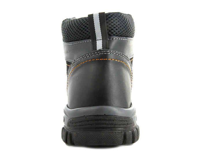 Botas negras para hombre marca Crosh con costuras decorativas en naranja y suela resistente.