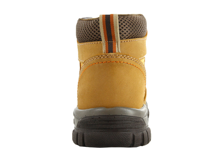 Botas Crosh color amarillo mostaza con suela negra y cordones blancos para hombre