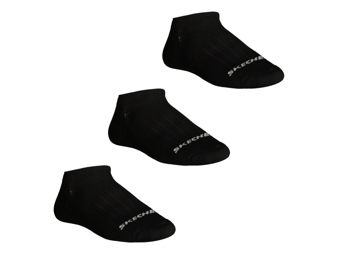 Pack de tres calcetines deportivos Skechers de color negro para hombre.