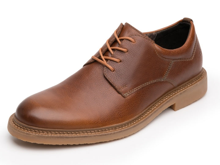 Zapato Flexi Durban para hombre en color marrón tan, de cuero con cordones y suela beige.