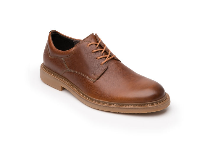 Zapato Flexi Durban para hombre en color marrón tan, de cuero con cordones y suela beige.