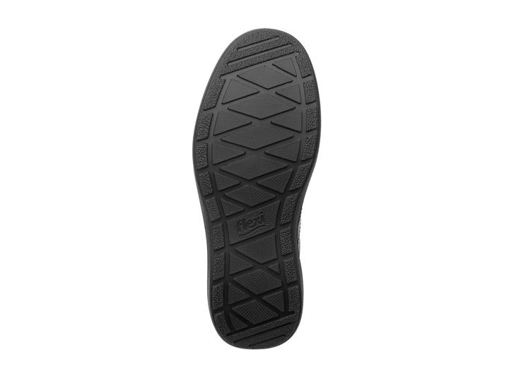 Zapato Flexi Loreto para hombre en color negro, material de cuero con cordones y suela plana.