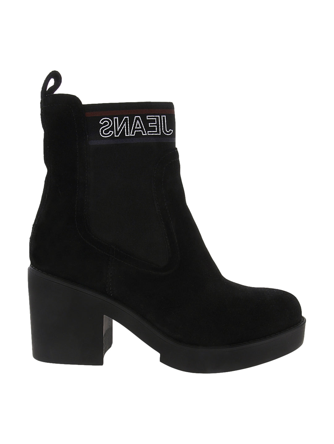 Botines Tommy Hilfiger Corporate Elastic Suede Negro para Mujer