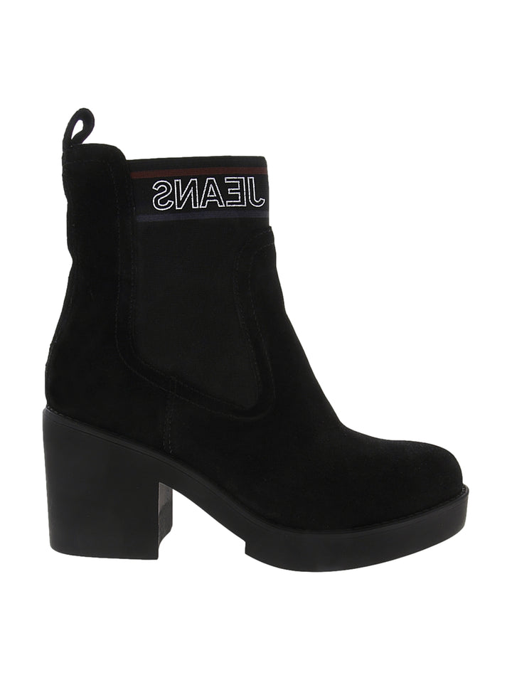 Botines Tommy Hilfiger Corporate Elastic Suede Negro para Mujer