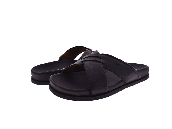 Sandalias Quirelli de Cuero Negro para Hombre