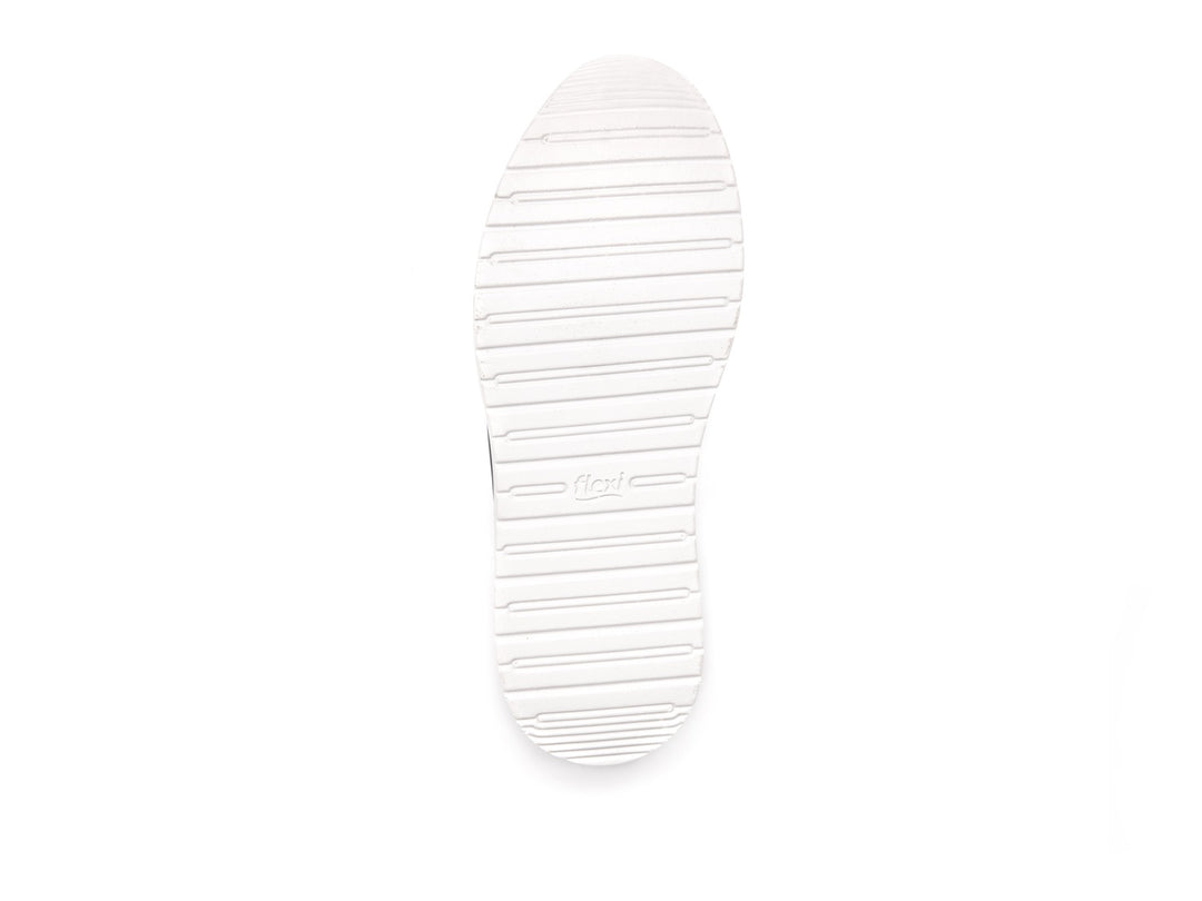 Tenis Flexi Alanis para mujer en color azul marino con suela blanca y agujetas coordinadas.
