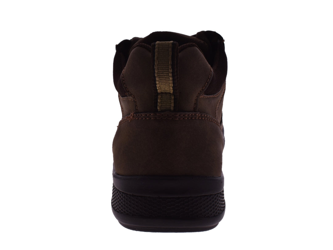 Par de botas casuales color café para hombre marca Romanos con agujetas y suela negra.