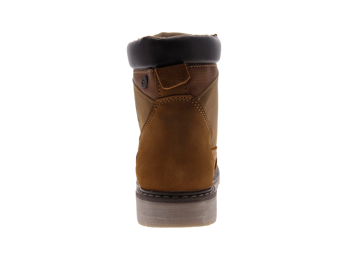 Botas Cliff color topo para mujer con cordones y suela track negra.