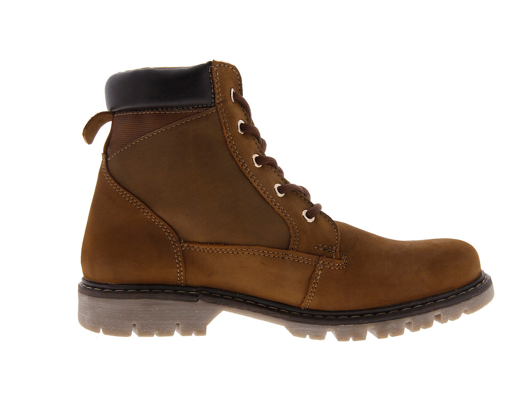 Botas Cliff color topo para mujer con cordones y suela track negra.