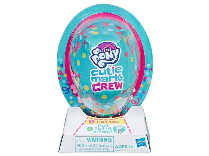 Globo sorpresa My Little Pony Cutie Mark Crew en empaque azul y rosa con puntos de colores.