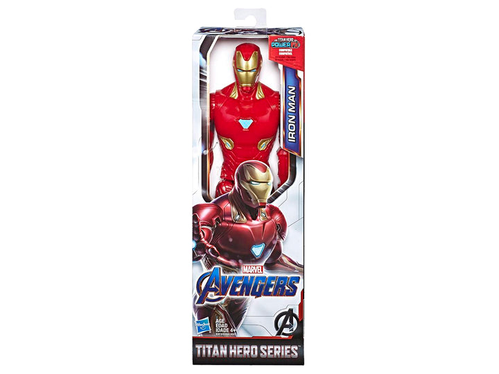 Figura de acción de Iron Man de la serie Titan Hero de Hasbro en su empaque original.