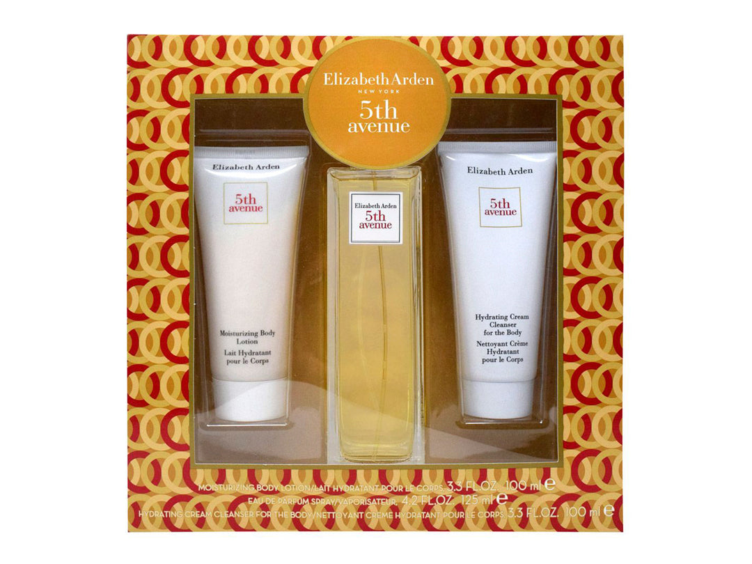 Set de Perfume Elizabeth Arden 5th Avenue Blanco y Dorado