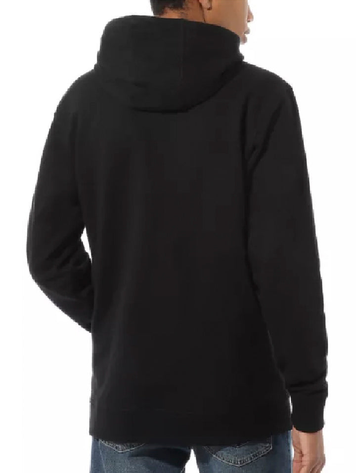Sudadera con capucha color negro de la marca Vans con logotipo blanco en el pecho.