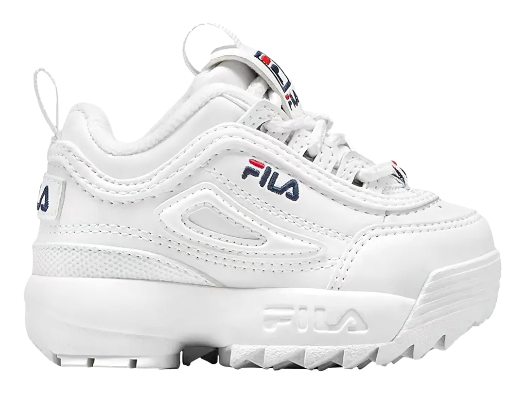 Tenis FILA Disruptor II Blanco, Marino y Rojo para Niña