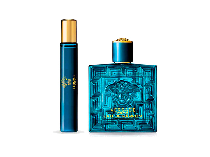 Set de Perfume Versace Eros Azul para Hombre 3 Piezas