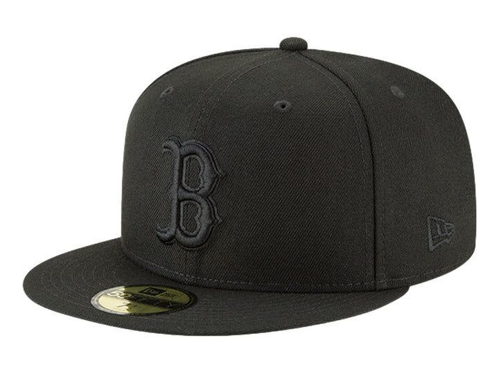 Gorra de béisbol New Era color negro con visera plana y logotipo bordado de Boston Red Sox.
