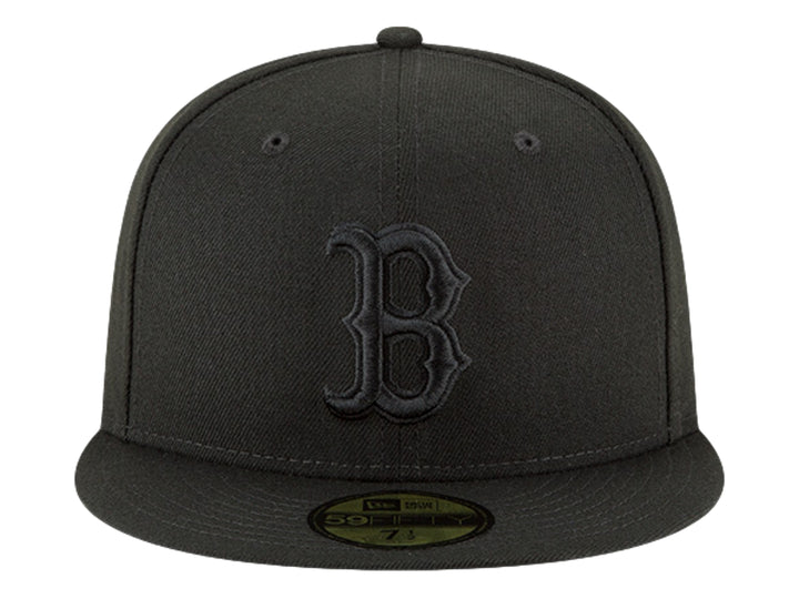 Gorra de béisbol New Era color negro con visera plana y logotipo bordado de Boston Red Sox.