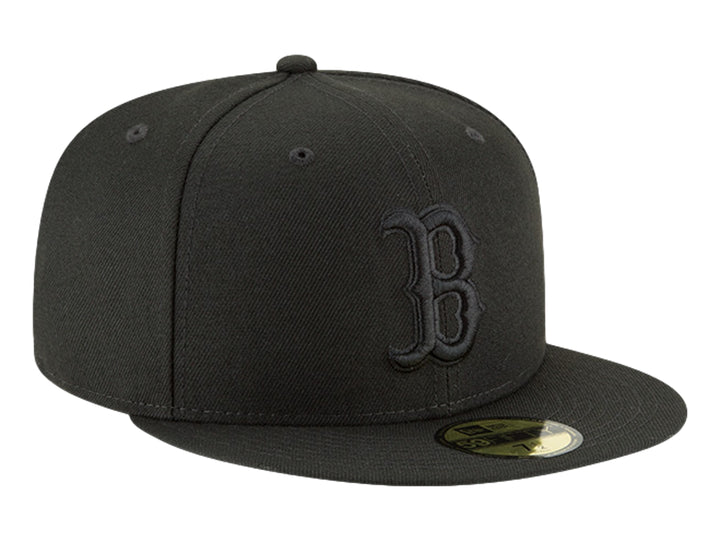 Gorra de béisbol New Era color negro con visera plana y logotipo bordado de Boston Red Sox.