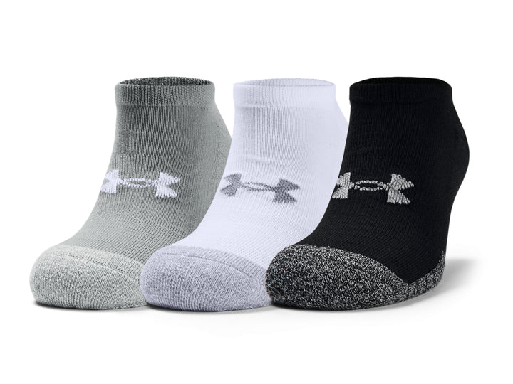 Calcetines Under Armour HeatGear No Show Gris y Blanco