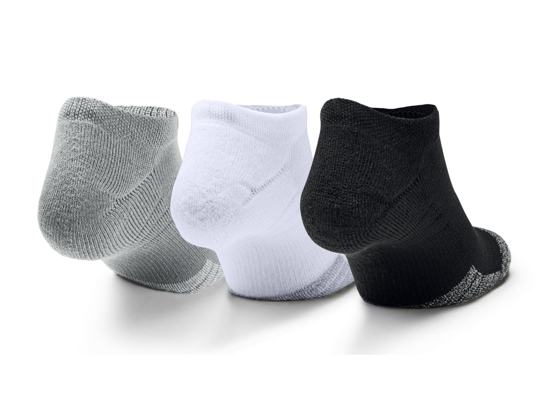 Calcetines Under Armour HeatGear No Show Gris y Blanco