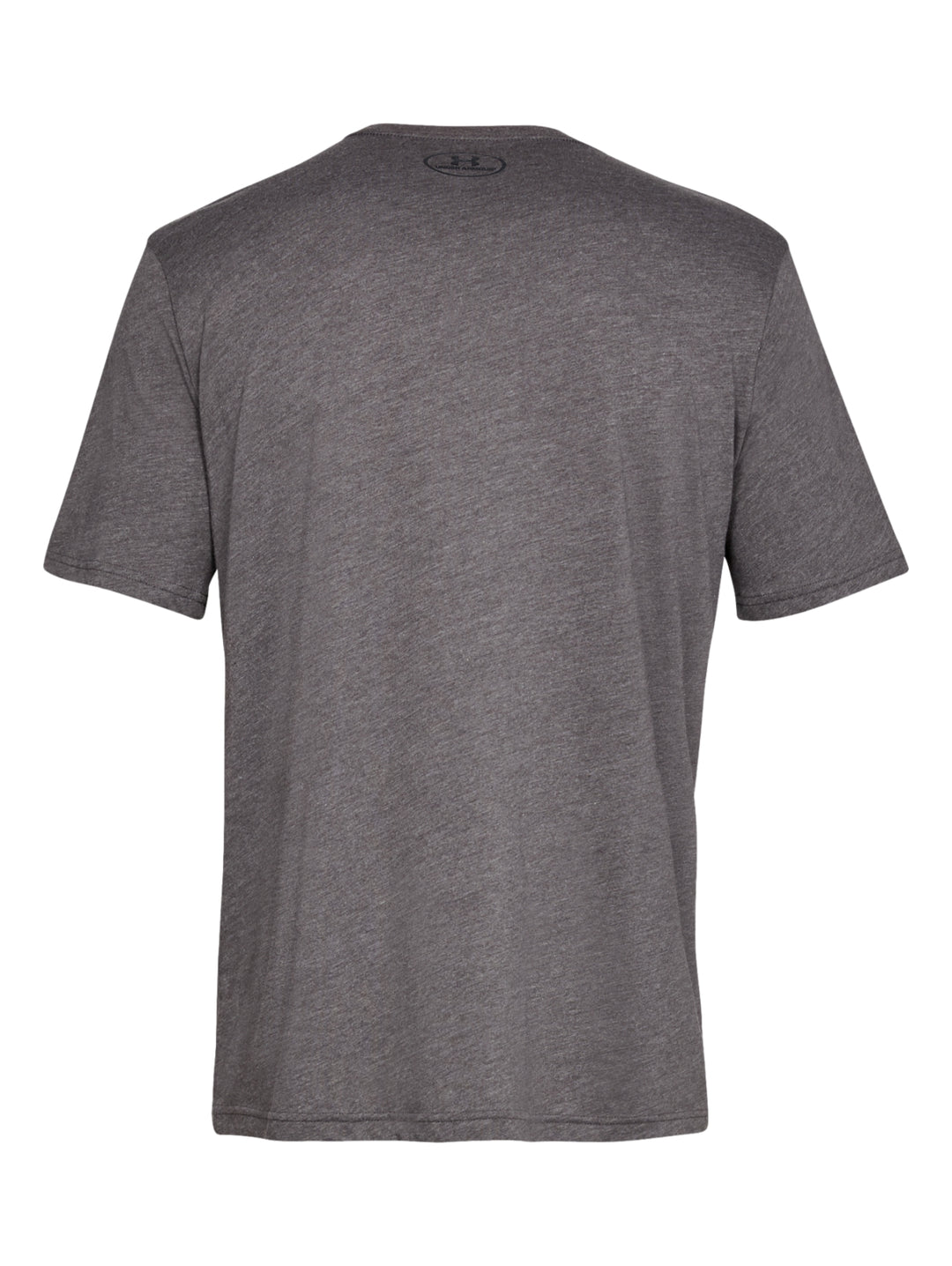 Playera deportiva Under Armour de color gris carbón con logo negro en el pecho.