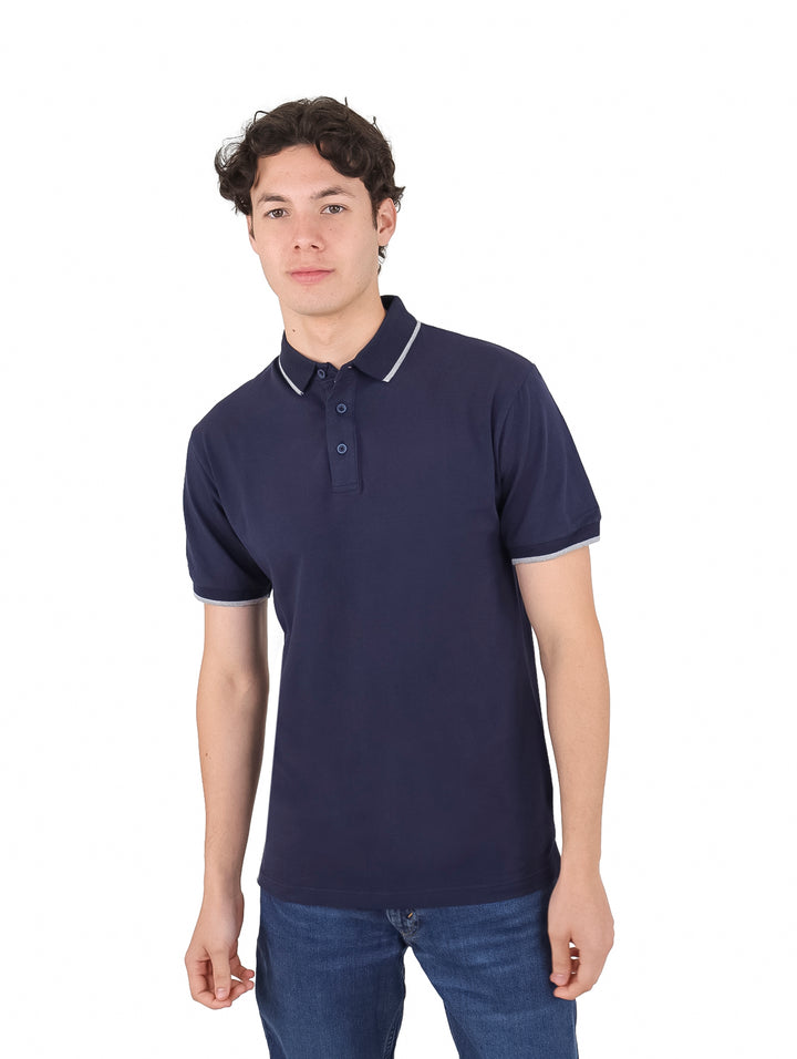 Playera Polo Vertical Eagle Azul Marino