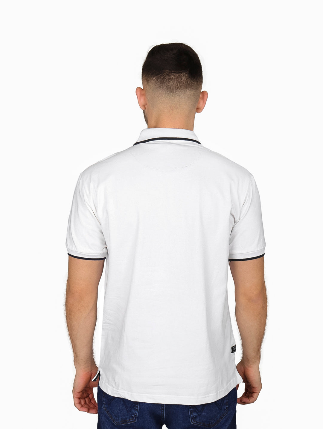 Playera Polo Vertical Eagle Blanca Casual