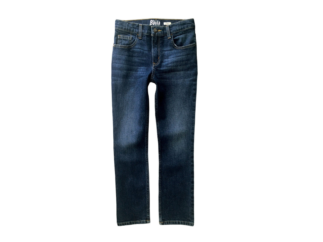 Pantalones jeans de mezclilla color azul oscuro para niño marca OshKosh.