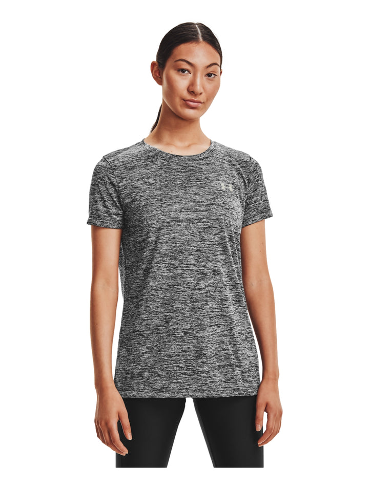 Playera Under Armour Tech Twist Mujer Negro y Plata