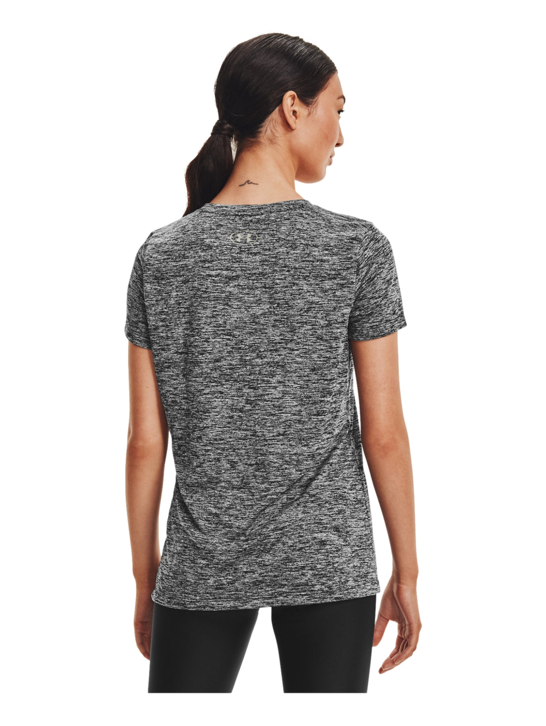 Playera Under Armour Tech Twist Mujer Negro y Plata