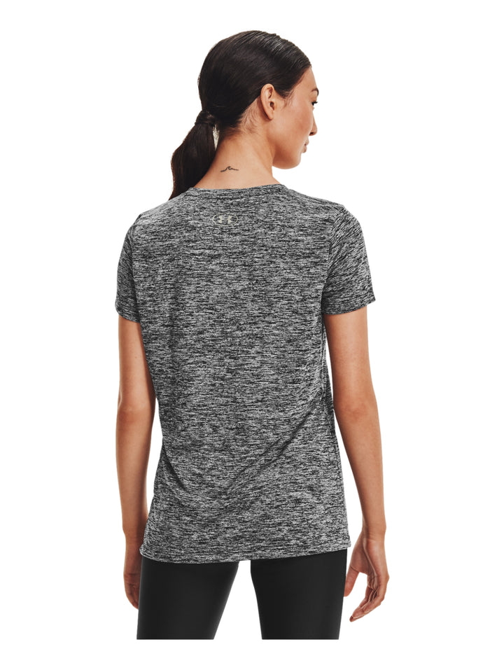 Playera Under Armour Tech Twist Mujer Negro y Plata