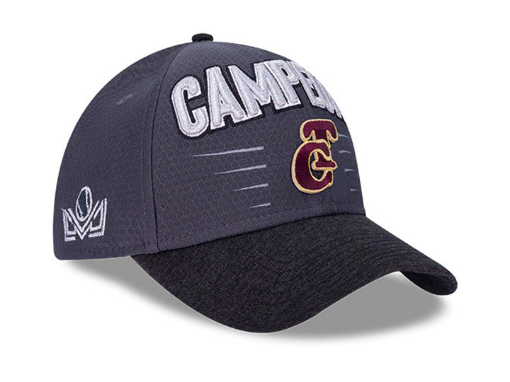 Gorra de béisbol New Era color gris con texto bordado CAMPEÓN en blanco.