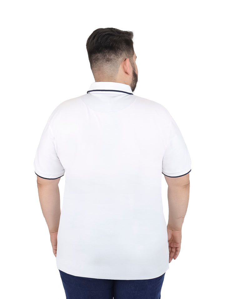 Playera Polo Vertical Eagle Blanca para Hombre