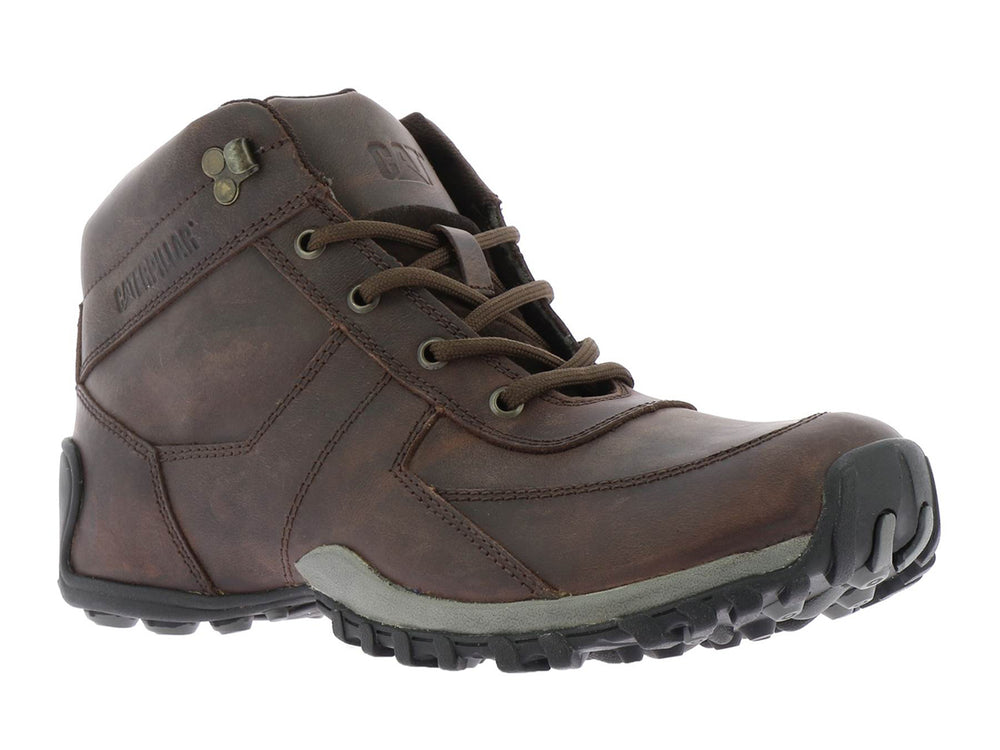 Bota Caterpillar Adventure para hombre en color marrón con suela gris y cordones.